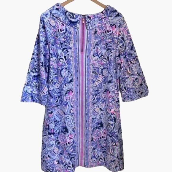 Lilly Pulitzer Saralyn in Iris Blue Namastay In The Jungle Knit Dress Women's Si - Picture 7 of 10